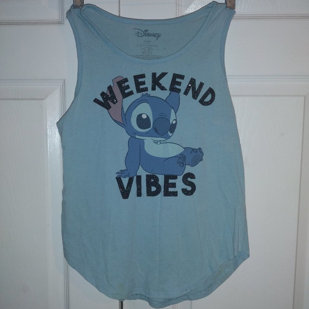 Disney stitch tank top size lg 14
